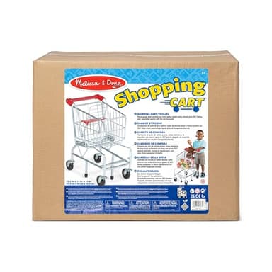 Melissa & Doug Toy Shopping Cart, Grocery Store Pretend Play Toys with Sturdy Metal Frame & Working Wheels, Toddler Shopping Cart, Preschool Learning Toys for Girls & Boys 3+ - Image 3