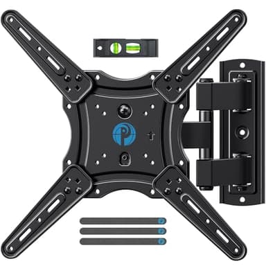 Pipishell Full Motion TV Wall Mount for 26-65 inch Flat or Curved TVs up to 77 lbs, TV Bracket Wall Mount with Articulating Arms, Extension, Tilt, Swivel, Leveling, Max VESA 400x400mm, PIMF7 - Image 1