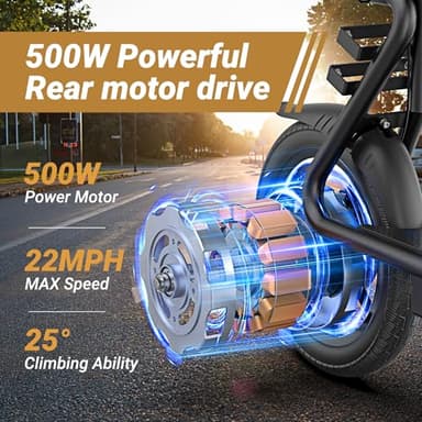 Electric Scooter with Seat, MAX 27 Miles Long Range - Image 2