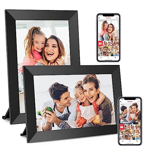 BIGASUO Digital Picture Frame, 10.1" Frameo Digital Frame WiFi with 32GB Memory, 1280x800 IPS Touch Screen, Send Photos/Videos from Your Phone Anywhere, Photo Gifts for Parents and Grandparents 2 Pack - Image 1