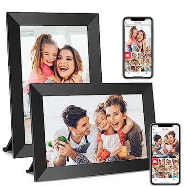 BIGASUO Digital Picture Frame, 10.1" Frameo Digital Frame WiFi with 32GB Memory, 1280x800 IPS Touch Screen, Send Photos/Videos from Your Phone Anywhere, Photo Gifts for Parents and Grandparents 2 Pack - Image 1