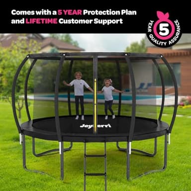 Trampoline for Kids and Adults - 8Ft 10Ft 12Ft 14FT Trampoline with Net - with Bonus Sprinkler and LED Lights/ASTM Certified/Extra Sturdy Recreational Outdoor Trampolines - Image 4