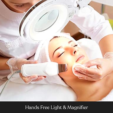 Brightech LightView Pro Magnifying Glass with Light and Stand, Magnifying Floor Lamp with a 6-Wheel Rolling Base for Facials, Lash Estheticians, Dimmable LED Work Light for Sewing, Crafts - Image 6