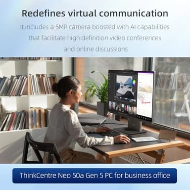 Lenovo ThinkCentre Neo 50a All-in-One Business Desktop, 27” FHD 100Hz Display, Intel Core i7-13620H, 64GB DDR5 RAM, 2TB SSD, Webcam, HDMI, Type-C, Wi-Fi 6, Wired Keyboard & Mouse, Windows 11 Pro - Image 6