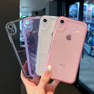 ZTOFERA Designed for iPhone XR 6.1 inch,Cute Clear Case for Women Girls,Sparkly Glitter Bling Flexible Soft TPU Silicone Bumper Protective Cover for iPhone XR,Gray - Image 5