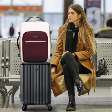 LOVEVOOK 40L Large Travel Backpack for Women Men, 17 Inch Carry on Backpack for Traveling on Airplane, Personal Item Travel Bag Airline Approved, Business Causal Weekender Backpacks - Image 9