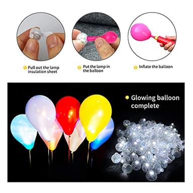 Aogist 100pcs White LED Balloon Light, Tiny Light Mini Round Led Ball Lamp for Paper Lantern Balloon, Indoor Outdoor Event - Fun Halloween Christmas Party Wedding Decoration Supplies - Image 5