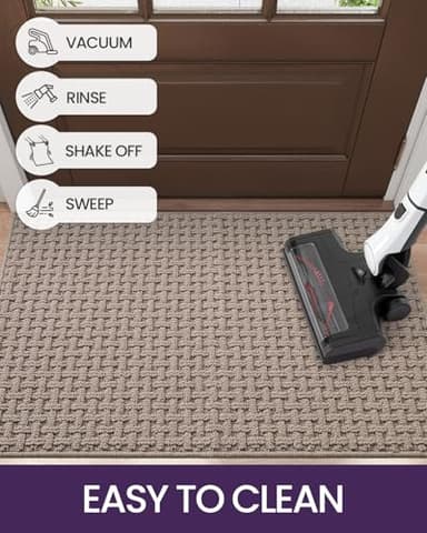 DEXI Front Entryway Door Mat Non Slip 32x48, Washable Entry Way Mats Inside Entrance Low Profile, Welcome Doormat Dirt Trapper for House Floor Home Porter Hall Backdoor Area, Light Taupe - Image 4
