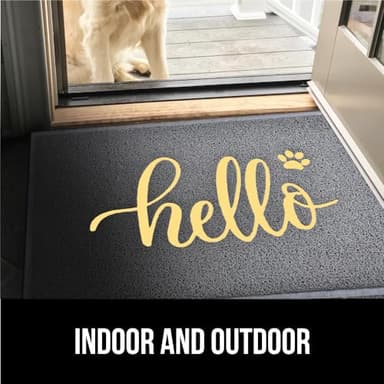 T.HENV Welcome Mat, Waterproof All-Season Doormat, All-Weather Quick Drying & Low Profile Design, Durable Front Door Mat for Outdoor Indoor Use, Patio Porch Entryway, 36x24, Grey-Gold - Image 6