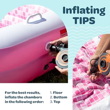 2-in-1 Inflatable Kiddie Pool, 65"x39"x10" (5'5") Soft Cushioned Floor, Handles, Drain, Shallow Rectangular Blowup Swimming Pool for Kids Age 2+ Toddler Ball Pit, Small Adult Backyard Tanning Pool - Image 7