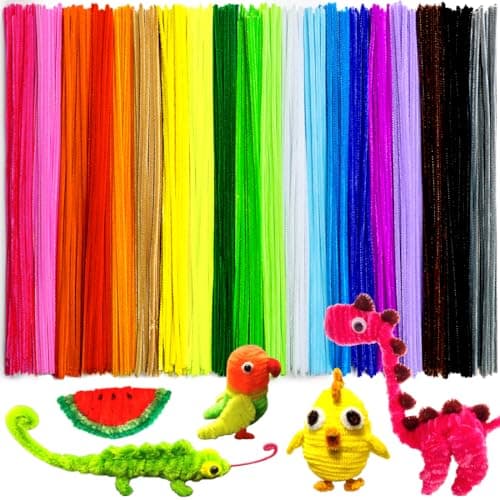 GAGANIU 200pcs Pipe Cleaners, Pipe Cleaners for crafts, Craft Supplies Multicolor Chenille Stems for Art&Craft Christmas DIY projects(12inch*6mm,20colors) - Image 1