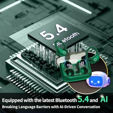 AI Translation Earbuds Real Time, 164 Language Translator Earbud 3-in-1 Bluetooth 5.4 Translator Earbuds with 6 Translation Modes, 75H Translators Headphones with APP for Travel Business, Dark Green - Image 7