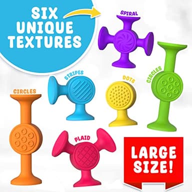 Textured Suction Bath Toys for Toddlers: 30 Pcs Silicone Baby and Toddler Sensory Fine Motor Toys - Great for Autism/ADD/ADHD - Christmas Stocking Stuffers Indoor Outdoor Travel - Image 2