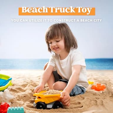 Sloosh Beach Sand Toys Set - Dump Truck Car Toy with Sand Molds for Toddlers Outdoor Play, Collapsible Foldable Buckets Mesh Bag Shovels Castle Animal Mold Sets, Kids Ages Sandbox Toys (Animals) - Image 2