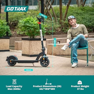 Gotrax G4 Electric Scooter, 10” Solid Tires, Max 25 Mile Range and 20Mph Power by 500W Motor, Double Anti-theft Lock, Bright Headlight and Taillight, 500W Foldable E Scooter for Adults - Image 8