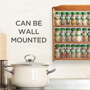 McCormick Gourmet Three Tier Wood 24 Piece Organic Spice Rack Organizer with Spices Included, 27.6 oz - Image 5