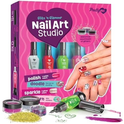 Nail Art Studio for Girls - Birthday Gift - Nail Polish Kit for Kids Ages 7-12 Years Old - Girl Gifts Ideas - Gift Set - Girly Stuff - Polish, Pens, Glitter, Stickers, Gems, Filer - 8 9 10 11 12 Year - Image 1