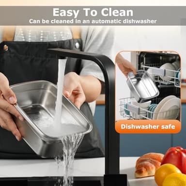 THZDMI 1.2L Cordless Electric Lunch Box – 20000mAh Rechargeable Portable Food Warmer with 5-Sided Heating, Auto Temperature Control, Leakproof & BPA-Free – Perfect for Office, Truck, Outdoors Black - Image 6