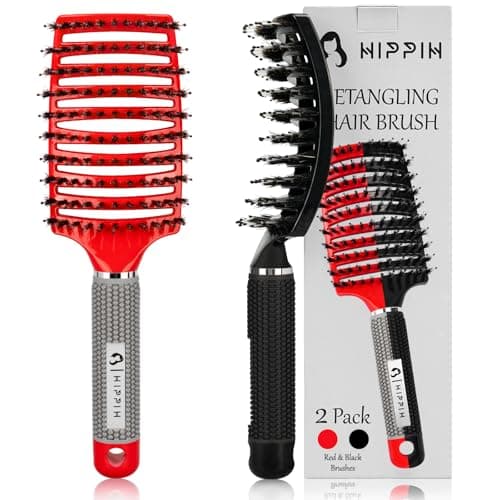 Voremy Magical Brush Detangler 2 Pack, HIPPIH Anti-Static Detangling Brush for Curly Thick Hair, No Pull Hair Brush for Women, Men, Kids, Ultra Detangler Can Add Shine and Smoothing Hair - Image 1