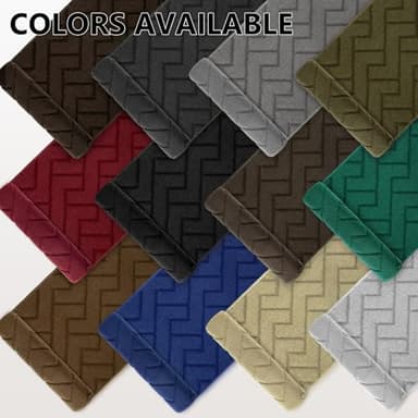 hicorfe Kitchen Rugs and Mats Sets,2 Pieces Super Absorbent Polypropylene Non-Slip Rug,Soft Comfort Floor Mat,Washable for Kitchen,Hallway,Office,Sink,Laundry(24" x 35"+24" x 71",Black) - Image 3