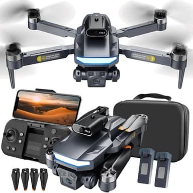 Drone with Camera 4k HD FPV Foldable Drone for Beginners, Quadcopter with Voice Gesture Control, One Key Take Off/Land, Optical Flow Positioning, 360° Flip, Waypoint Fly,2 Batteries - Image 1