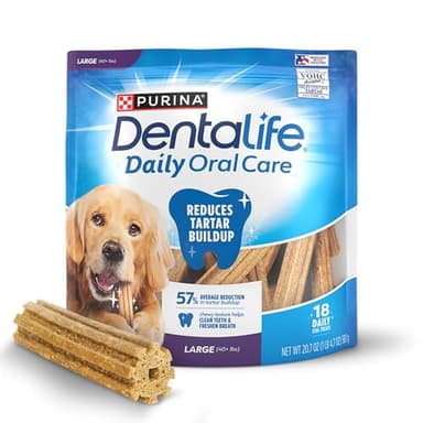 Purina DentaLife Made in USA Facilities Large Dog Dental Chews, Daily - 18 ct. Pouch - Image 1