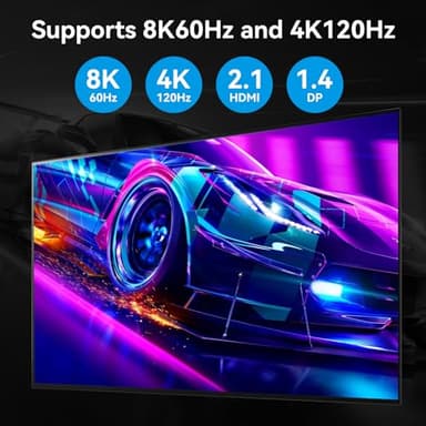 ATLAHET 8K HDMI 2 Displayport KVM Switch 3 Monitors 2 Computers DP 1.4 8K 60Hz 4K 120Hz Display Port for Two PC Share Triple Monitor and 4 USB 3.0 Peripherals Support Extended and Duplicate Mode - Image 6