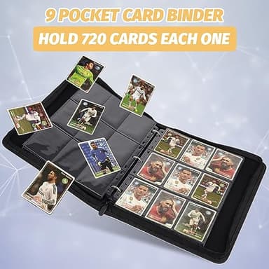 GERMUN 9 Pocket Card Binder, Premium Zip Trading Card Binder, 720 Double Sided Pocket PU Collection Binder, Collector Album, Card Folder for MTG, TCG, Sports Cards, (Black) - Image 4