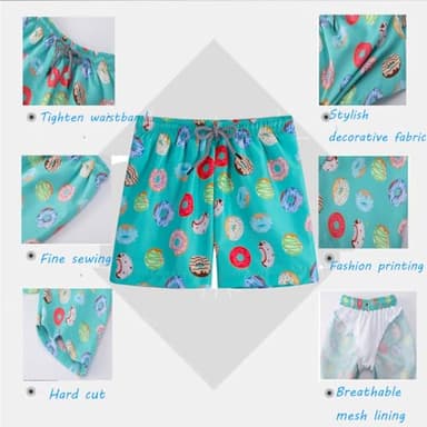 PZFGWKJDS Boys Swim Trunks Toddler Swim Shorts Little Boys Bathing Suit Swimsuit Toddler Boy Swimwear Donut 10-12 Years - Image 3