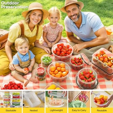 52 PCS Food Storage Containers with Lids Airtight (26 Lids & 26 Containers)- Reusable Plastic Leakproof Meal-Prep Container for Kitchen Storage Organization Microwave/Dishwasher Safe with Labels & Pen - Image 7