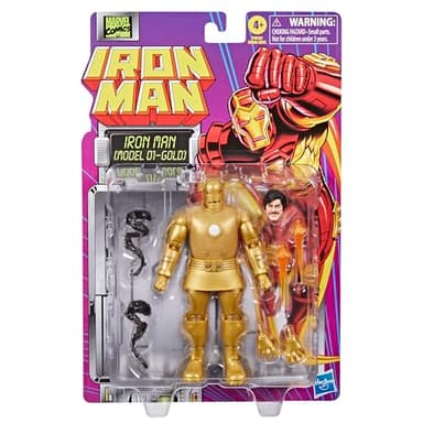 Marvel Legends Series Iron Man (Model 01 - Gold), Iron Man Comics Collectible 6-Inch Action Figure, Retro-Inspired Blister Card - Image 2