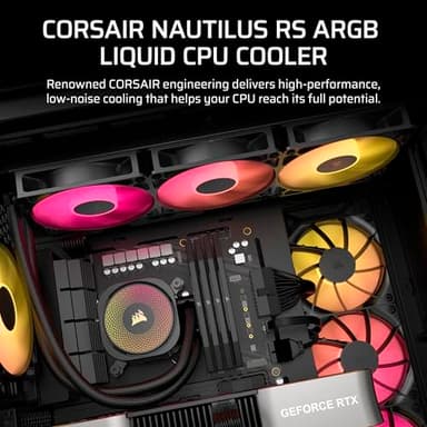 CORSAIR Nautilus 360 RS ARGB Liquid CPU Cooler – 360mm AIO – Low-Noise – Direct Motherboard Connection – Daisy-Chain – Intel LGA 1851/1700, AMD AM5/AM4 – 3X RS120 ARGB Fans Included – Black - Image 2