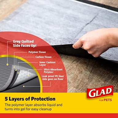 Glad for Pets Black Charcoal Puppy Pads, 23"x23" Disposable Pee Pad That Absorbs & Neutralizes Urine Instantly, Activated Carbon Training Pads For Dogs - 100 Count - Image 6