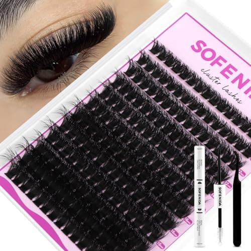 SOFENIDA Lash Clusters Kit 100D Thick Cluster Lashes 10-18mm Volume Eyelash Clusters D Curvature Cluster Eyelash Extensions 3D Wispy Lash Clusters DIY Lash Extension Kit(100D-10-18MIX Thick Kit) - Image 1