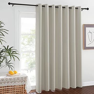 NICETOWN Privacy Room Divider Curtain Screen Partitions, Closet Door Curtain Vertical Blind for Sling Door, Blackout Window Privacy Blinds for Patio (Natural, Single Panel, 10ft Tall x 8.3ft Wide) - Image 8