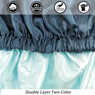 Satin Bonnet Silk Bonnet Hair Bonnet for Sleeping-Slouchy Beanie Hat Satin Sleep Cap for Women's Natural & Curly Hair(Blue Zircon) - Image 6