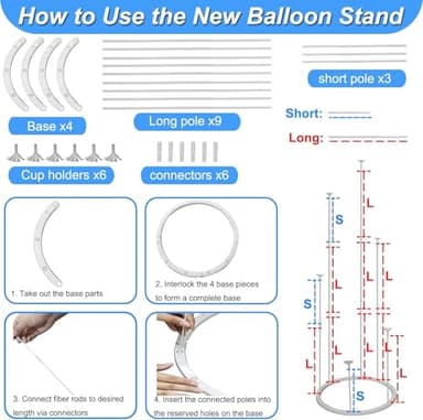 Balloon Arch Kit and Balloon Pump, 10FT Width 9FT Height Adjustable Balloon Arch Stand with NEW DESIGNED 2 Balloon Stands Water Fillable Bases for Wedding Anniversary Mother's Day Party - Image 3