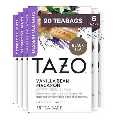 TAZO Dessert Delights Vanilla Bean Macaron Tea Bags, Sugar Free and Zero Calories, 90 Total Tea Bags (15ct - Pack of 6) - Image 1