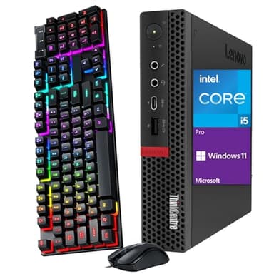 Lenovo ThinkCentre M720Q Tiny Desktop Computer PC, Intel Core i5-9500T, 16GB RAM, 512GB SSD, Wi-Fi, Bluetooth, Keyboard & Mouse, HDMI, Windows 11 Pro (Renewed) - Image 1