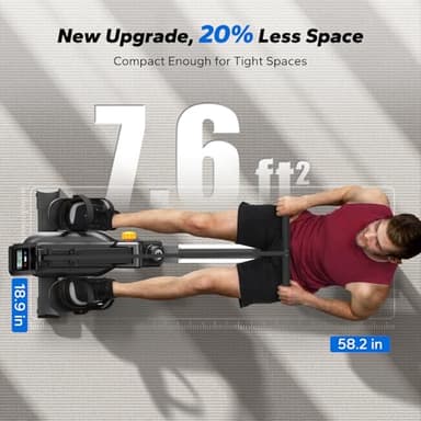 MERACH Foldable Rowing Machines for Home, Magnetic Rowing Machine with 16-Level, Compact Row Saves 20% Space, 350 LBS Load Capacity, MERACH App and 1000+ Champion Coaching Course & Games - Image 3