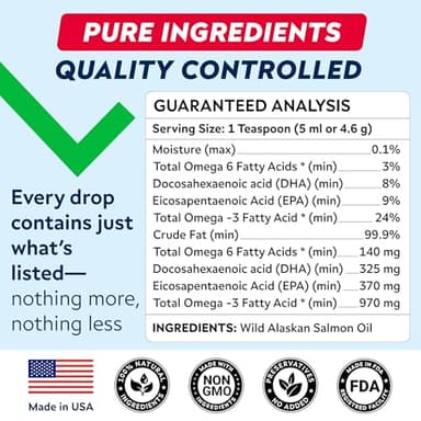 StrellaLab Wild Alaskan Salmon Oil for Dogs - Natural Omega 3 for Dogs & Cats, Itch & Allergy Relief, Skin & Coat Support - Fish Oil Liquid, EPA+DHA Fatty Acids for Hip&Joint, Immune&Heart Health 8 Oz - Image 5