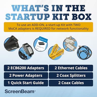ScreenBeam Bonded MoCA 2.0 Network Adapter for High Speed Internet, Ethernet Over Coax - Starter Kit (Model: ECB6200K02) - Image 2