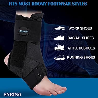 SNEINO Ankle Brace for Women & Men - Ankle Support Brace for Sprained Ankle, Ankle Stabilizer for Achilles, Tendon, Sprain, Injury Recovery, Lace up Ankle wrap for Running, Basketball, Volleyball (Medium) - Image 6
