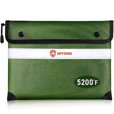 Upgraded 5200°F Fireproof Document Bag - Heat Insulated, Fireproof Safe Pouch with Zipper, 8 Layers of Functional Materials, Fireproof Money Bag for Cash/Documents/Valuables, Water Resistant Fire Bag - Image 1