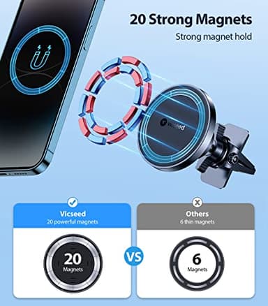 VICSEED for MagSafe Car Mount [Upgraded Strongest Magnet Power] Magnetic Phone Holder for Car Vent 360 Adjustable Magnetic Car Phone Holder Mount for iPhone 17 Pro Max 16 15 14 13 12 Plus Mini - Image 2