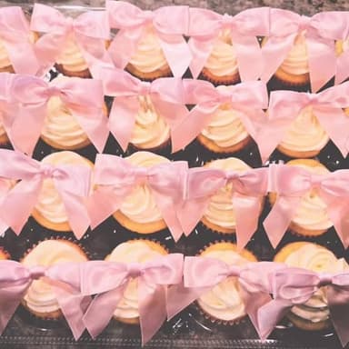 24 Pcs Pink Bow Cupcake Toppers Bow Birthday Decorations for Girls Women Baby Show Wedding Coquette Themed Party Decorations (Pink) - Image 6