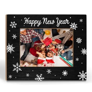 BCUANGD New Year Picture Frames - Family Christams Photo Frame, Happy New Year Decorations, Christmas Birthday New Year Gifts for Women Men Friends Coworker 5x7 Picture Frame - Image 1