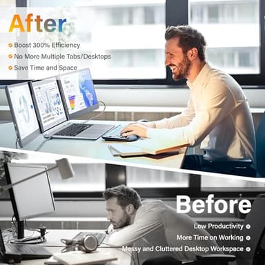 2025 New Upgraded Laptop Screen Extender Portable Monitor, 1080P FHD IPS Screen, Monitor Extender for Laptop, Fit for 13-17" Laptops, Plug & Play Compatiable with Windows/Mac/Android/Switch (14 inch) - Image 5