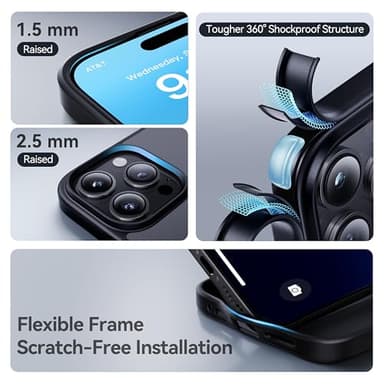 CASEKOO for iPhone 16 Pro Case, [Never Yellow Technology] [Mil-Grade Drop Protection] Translucent Slim Cover Women Men for iPhone 16 Pro Phone Case 6.1 inch, Frosted Black - Image 4