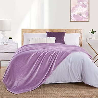 Walensee Fleece Blanket Plush Throw Fuzzy Lightweight (King Size 108x90 Lilac) Super Soft Microfiber Flannel Blankets for Couch, Bed, Sofa Ultra Luxurious Warm and Cozy for All Seasons - Image 6
